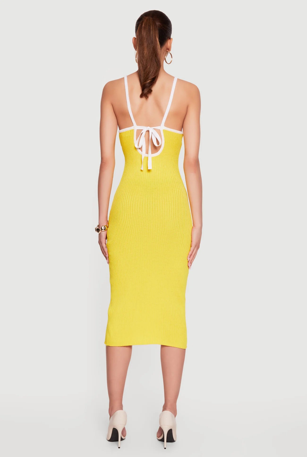 Yellow Streamline Curve Dress
