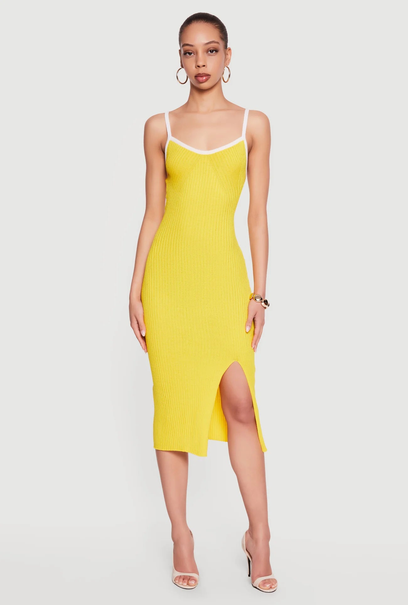 Yellow Streamline Curve Dress