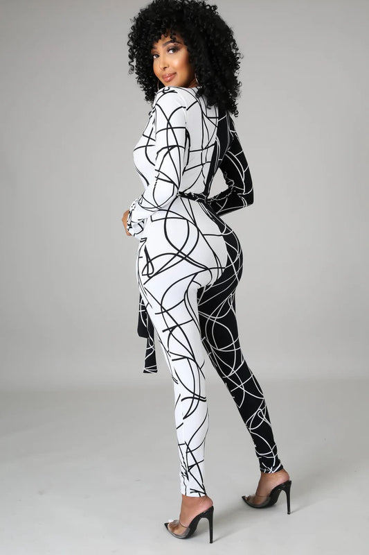 TWO TONE UP JUMPSUIT